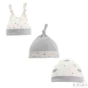 BOYS 3 PACK STARS HATS (0-9 MONTHS) CC102-H