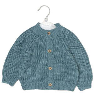 Baby Cotton Knit Embroidered Cardigan - Sage/Cute (PK6) (0-12m) G12765NB